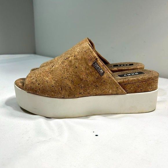 Dkny Carli Cork Open Toe Platform Sandals 9.5 - Picture 2 of 8